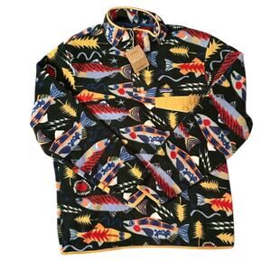 salmon energy patagonia synchilla snap-t recycled fleece pullover